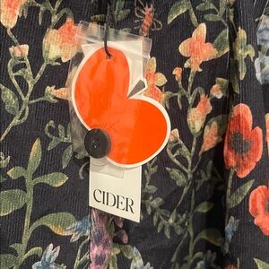 Cider Floral Romper - black with green, orange, blue and Purple overalls M